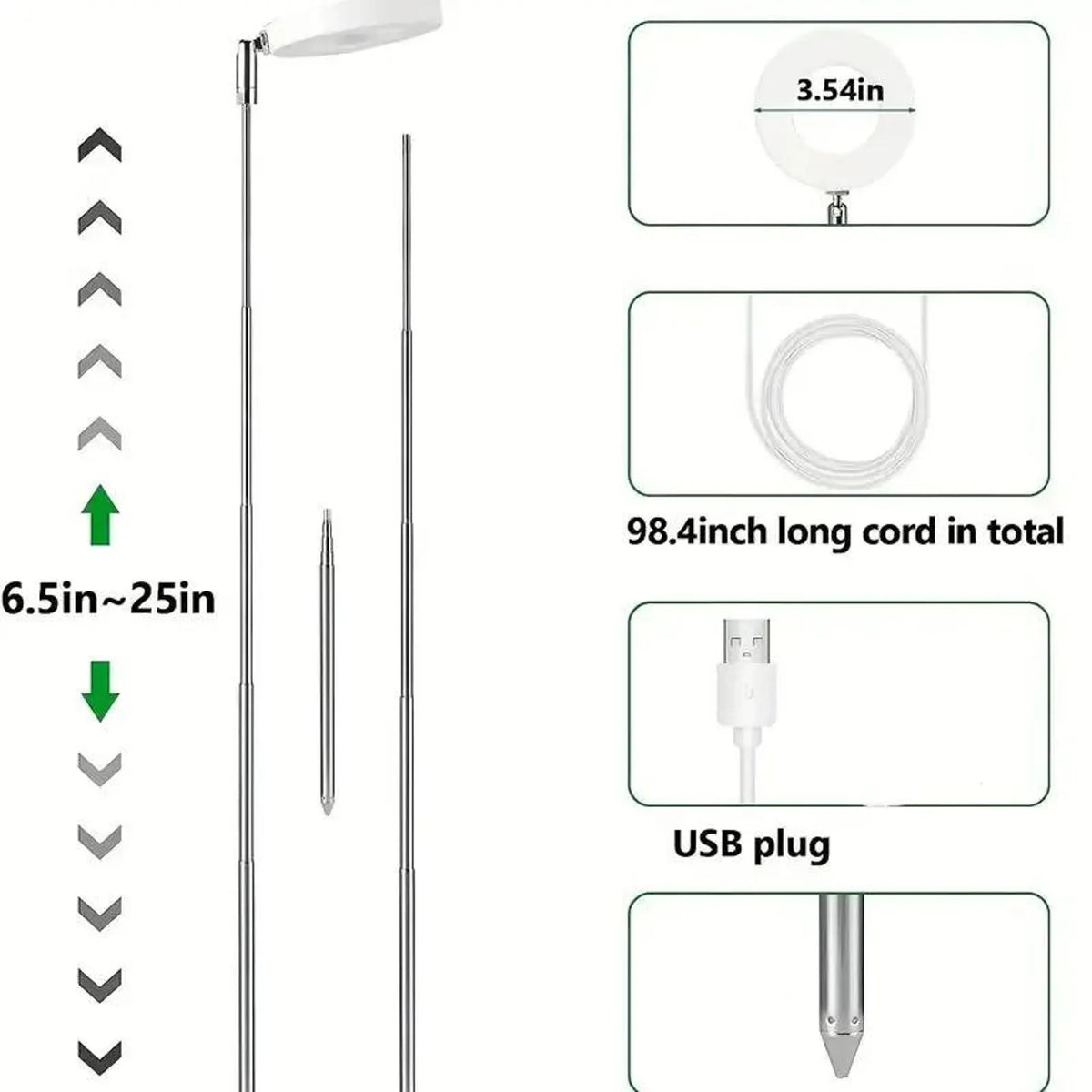 LED Grow Light for Indoor Plants - Full Spectrum Halo Plant Lamp with Auto Timer & Dimmable Brightness