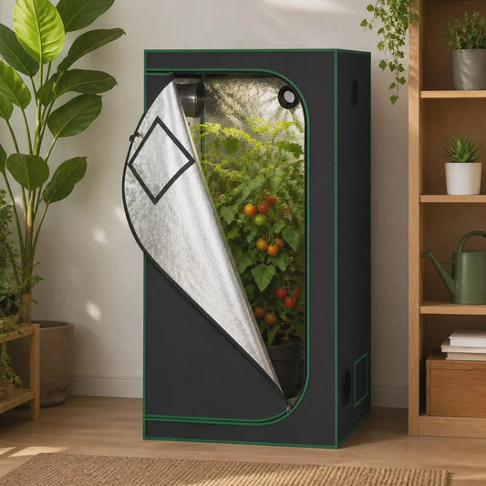 Indoor Grow Tent with Observation Windows and Reflective Lining for Hydroponics
