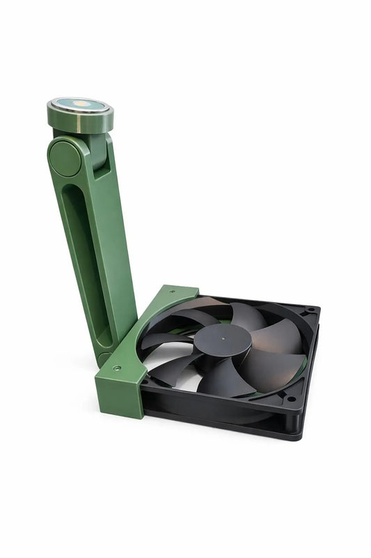 Articulating Magnetic Fan Mount for Greenhouse Cabinets and Plant Shelves
